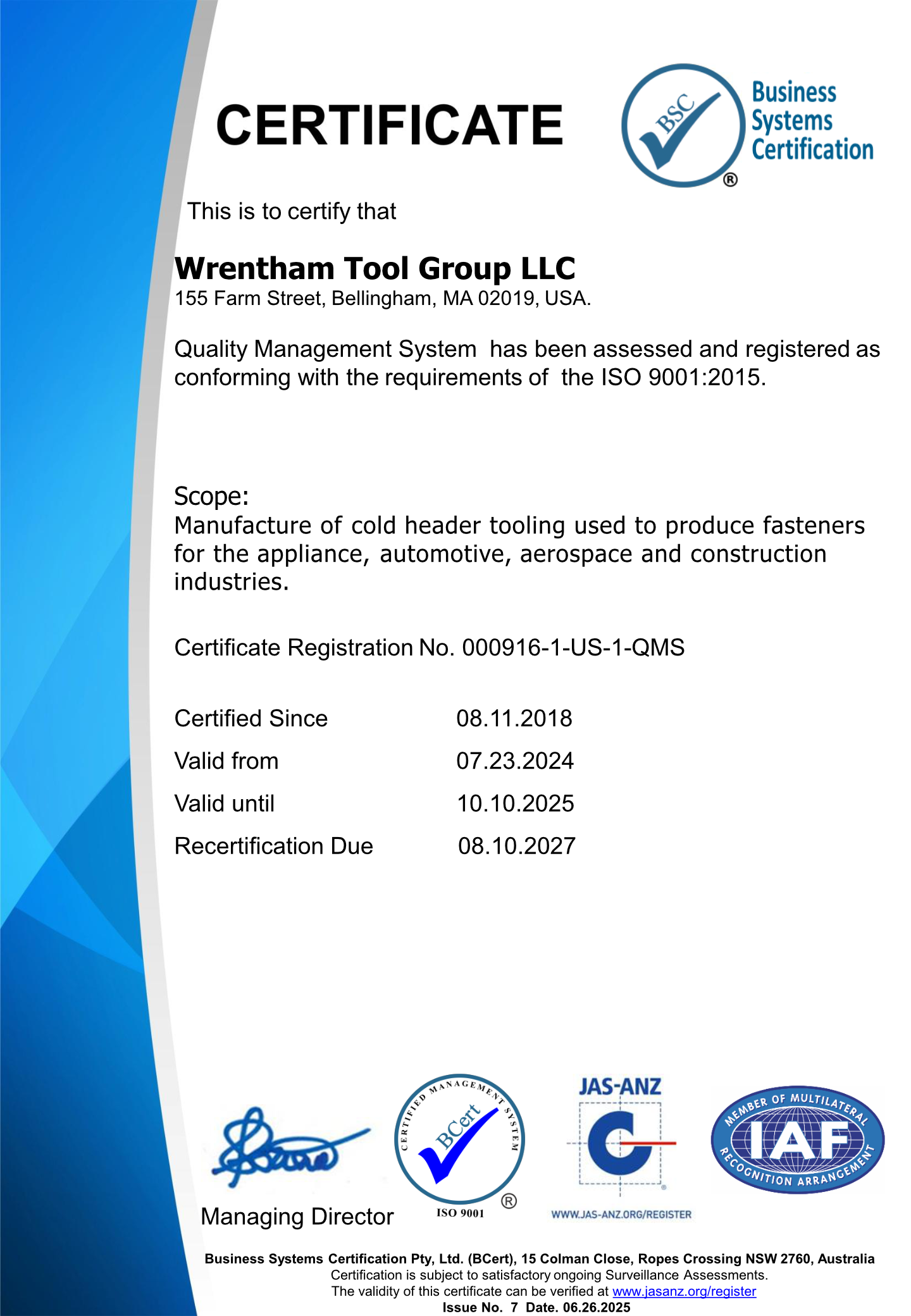 certificate